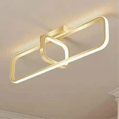 PLAFONIERA LED 32 W RETTANGOLARE ORO DESIGN MODERNO LAMPADARIO A SOFFITTO 50224