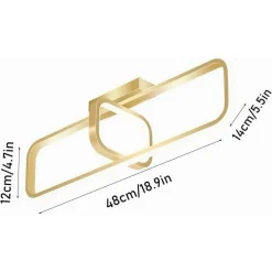 PLAFONIERA LED 32 W RETTANGOLARE ORO DESIGN MODERNO LAMPADARIO A SOFFITTO 50224