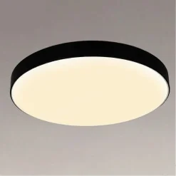 PLAFONIERA LED 70 W ROTONDA LAMPADA SOFFITTO NERO LAMPADARIO LUCE NATURALE 02607