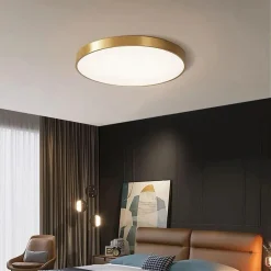 PLAFONIERA LED 70 W ROTONDA LAMPADA SOFFITTO ORO LAMPADARIO LUCE NATURALE 02584
