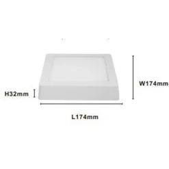 PLAFONIERA LED DA SOFFITTO 12W LUCE 3000K-6500K PARETE QUADRATO CON INTERRUTTORE 00175