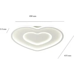 PLAFONIERA LED DA SOFFITTO FORMA DI CUORE 54 W IN ALLUMINIO LUCE CALDA 3000K C19