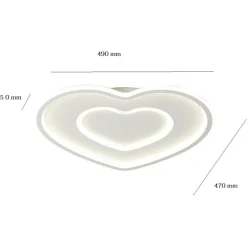 PLAFONIERA LED DA SOFFITTO DESIGN MODERNO FORMA CUORE C19-3C 54W 4320LM LUCE REGOLABILE