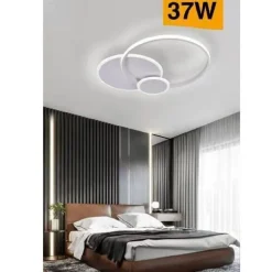 PLAFONIERA LED DESIGN MODERNO 3 CERCHI 37 WATT LUCE FREDDA NATURALE CALDA C32