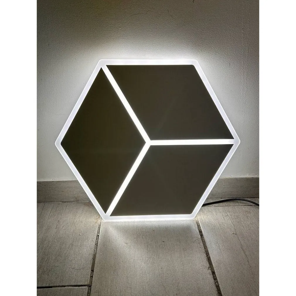 PLAFONIERA LED FORMA CUBO 3D DA SOFFITTO 37W BIANCA 3 COLORAZIONI LUCE C52-B3C