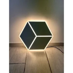 PLAFONIERA LED FORMA CUBO 3D DA SOFFITTO 37W BIANCA 3 COLORAZIONI LUCE C52-B3C