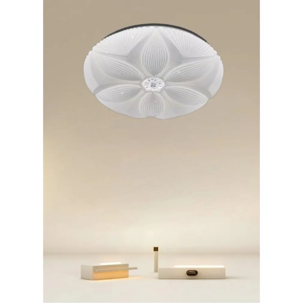 PLAFONIERA LED SOFFITTO DECORO FIORE 45W BIANCO LAMPADA LUCE FREDDA 6500K IP20 71771