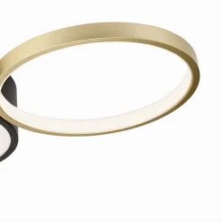 PLAFONIERA LED 36W 4 CERCHI ORO NERO LAMPADA DA SOFFITTO MODERNO LUCE 4000K 70951