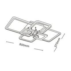 PLAFONIERA LED 70W CCT DA 3000K A 6500K 6 QUADRATI LAMPADA GEOMETRICA SOFFITTO C26-B3C