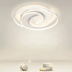 PLAFONIERA LED 45W CERCHIO SPIRALE VORTICE BIANCO LAMPADARIO SOFFITTO LUCE 4000K 70593