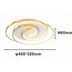 PLAFONIERA LED 45W CERCHIO SPIRALE VORTICE ORO LAMPADARIO SOFFITTO LUCE 4000K 70630