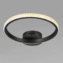 PLAFONIERA LED 24W CERCHIO EFFETTO CRISTALLO NERO LUCE FREDDA CALDA NATURALE 31722