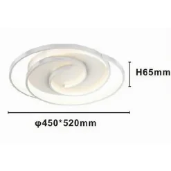 PLAFONIERA LED 45W CERCHIO SPIRALE VORTICE BIANCO LAMPADARIO SOFFITTO LUCE 6500K 70609