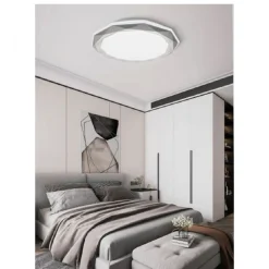 PLAFONIERA LED 46W DIMMERABILE CON SUPERFICE SFACCETTATA LUCE 6500K 4000K