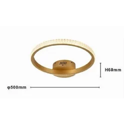 PLAFONIERA LED 28W ORO CERCHIO EFFETTO CRISTALLO LUCE CALDA NATURALE FREDDA 31760