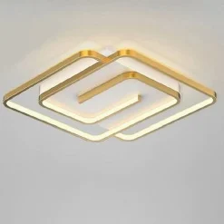 PLAFONIERA LED 48W QUADRATA SPIRALE VORTICE ORO LAMPADARIO SOFFITTO LUCE 4000K 70654