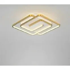 PLAFONIERA LED 48W QUADRATA SPIRALE VORTICE ORO LAMPADARIO SOFFITTO LUCE 4000K 70654