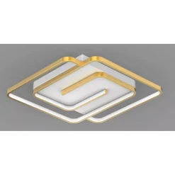PLAFONIERA LED 48W QUADRATA SPIRALE VORTICE ORO LAMPADARIO SOFFITTO LUCE 4000K 70654