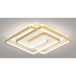 PLAFONIERA LED 48W QUADRATA SPIRALE VORTICE ORO LAMPADARIO SOFFITTO LUCE 4000K 70654