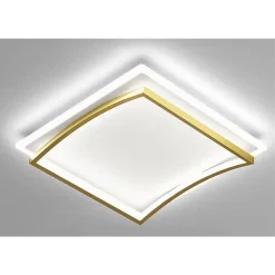 PLAFONIERA LED 48W QUADRATO BIANCO ORO DESIGN MODERNO SOFFITTO LUCE FREDDA 71523