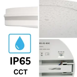 PLAFONIERA LED 29W TECNOLOGIA CCT APPLIQUE INTERNO ESTERNO SOFFITTO PARETE IP65 ESS-02-3C