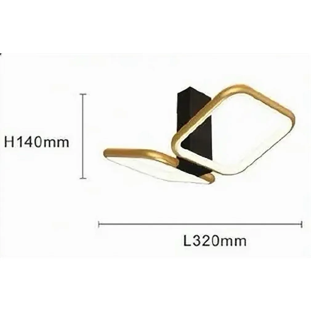 PLAFONIERA LED 20WATT 2 QUADRATI ORO DESIGN MODERNO LAMPADARIO DA SOFFITTO 50575