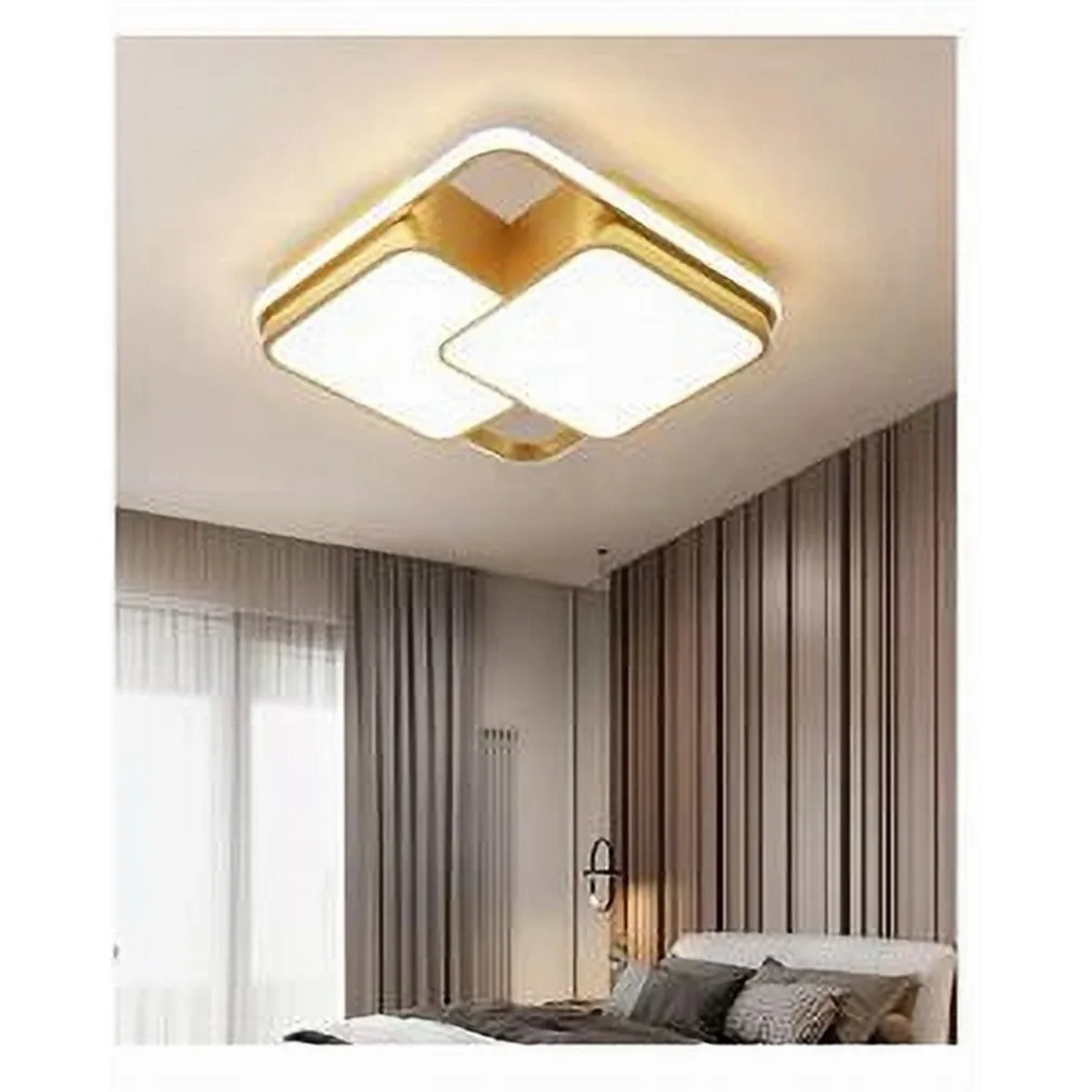 PLAFONIERA LED 48WATT QUADRATO ORO MODERNO LAMPADARIO SOFFITTO LUCE FREDDA 71462