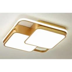 PLAFONIERA LED 48WATT QUADRATO ORO MODERNO LAMPADARIO SOFFITTO LUCE FREDDA 71462