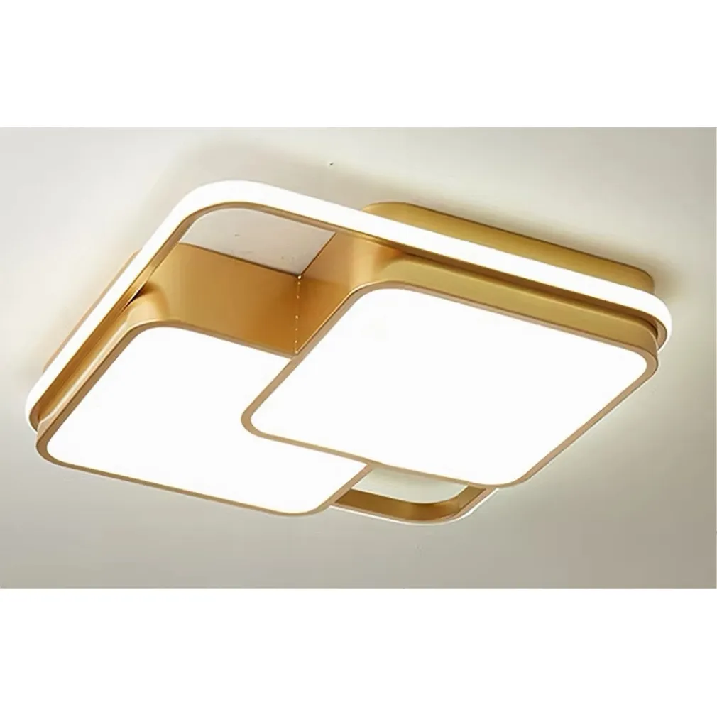 PLAFONIERA LED 48WATT QUADRATO ORO MODERNO LAMPADARIO SOFFITTO LUCE FREDDA 71462