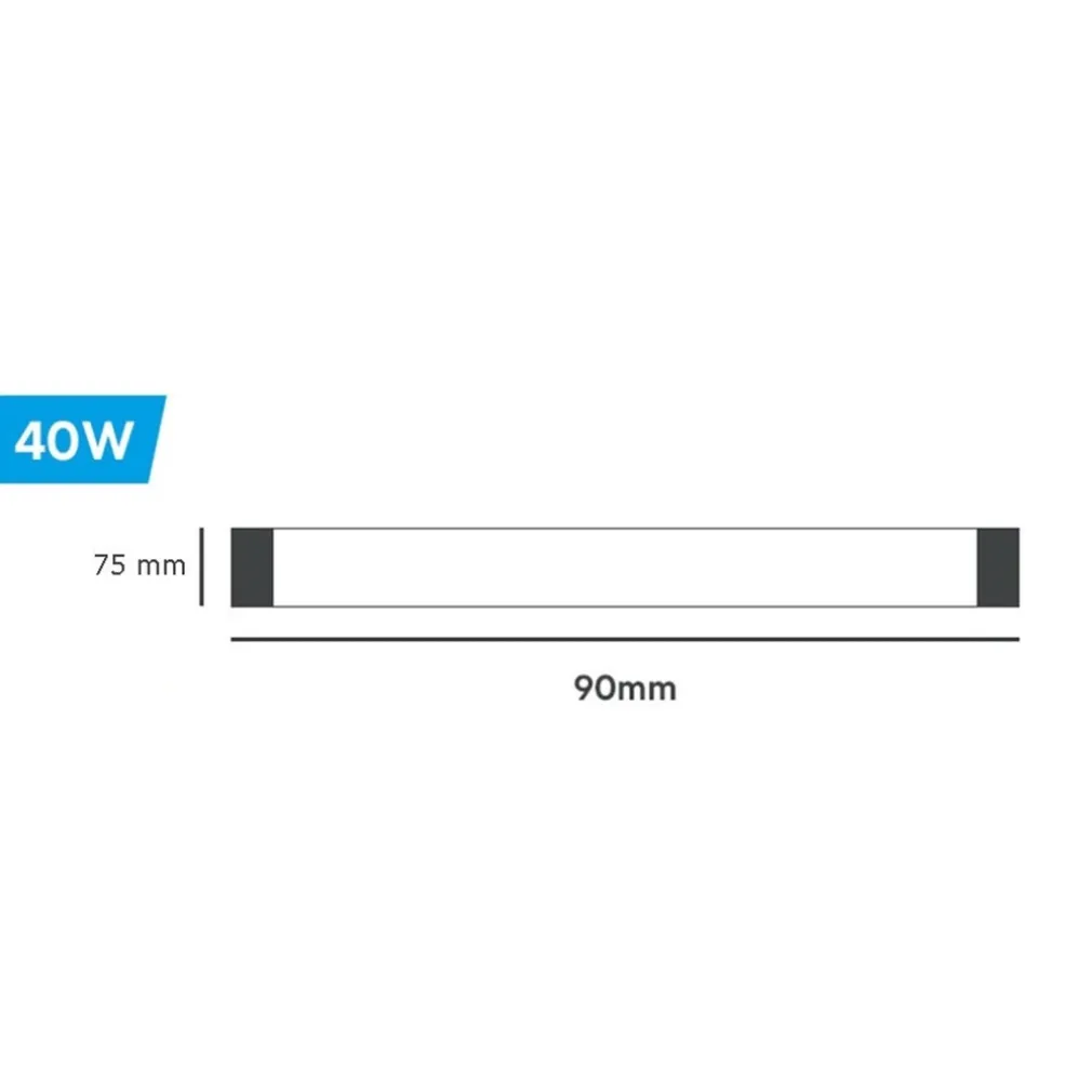 PLAFONIERA LINEARE LED SLIM 40 W 90CM TECNOLOGIA CCT SWITCH ALTA LUMINOSITÀ IP20 PF-90-3C