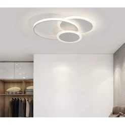 PLAFONIERA LUCE FREDDA LED CERCHI 38W LAMPADARIO A SOFFITTO BIANCO MODERNO 50026