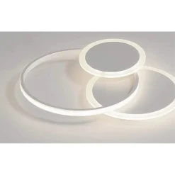 PLAFONIERA LUCE FREDDA LED CERCHI 38W LAMPADARIO A SOFFITTO BIANCO MODERNO 50026