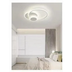 PLAFONIERA LUCE FREDDA LED CERCHI 38W LAMPADARIO A SOFFITTO BIANCO MODERNO 50026