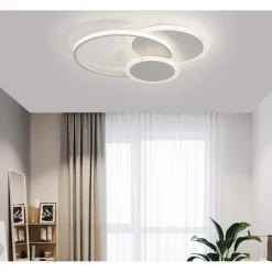 PLAFONIERA LUCE FREDDA LED CERCHI 38W LAMPADARIO A SOFFITTO BIANCO MODERNO 50026