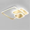 PLAFONIERA LUCE FREDDA LED QUADRATA 50 W LAMPADARIO A SOFFITTO ORO MODERNO 50088