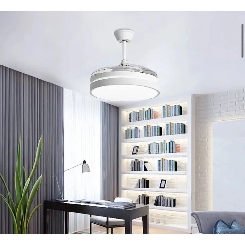 PLAFONIERA MODERNA LED CON VENTILATORE SOFFITTO CAMBIA 3 LUCI TELECOMANDO F7189