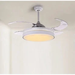 PLAFONIERA MODERNA LED CON VENTILATORE SOFFITTO CAMBIA 3 LUCI TELECOMANDO F7189