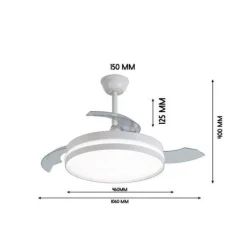 PLAFONIERA MODERNA LED CON VENTILATORE SOFFITTO CAMBIA 3 LUCI TELECOMANDO F7189
