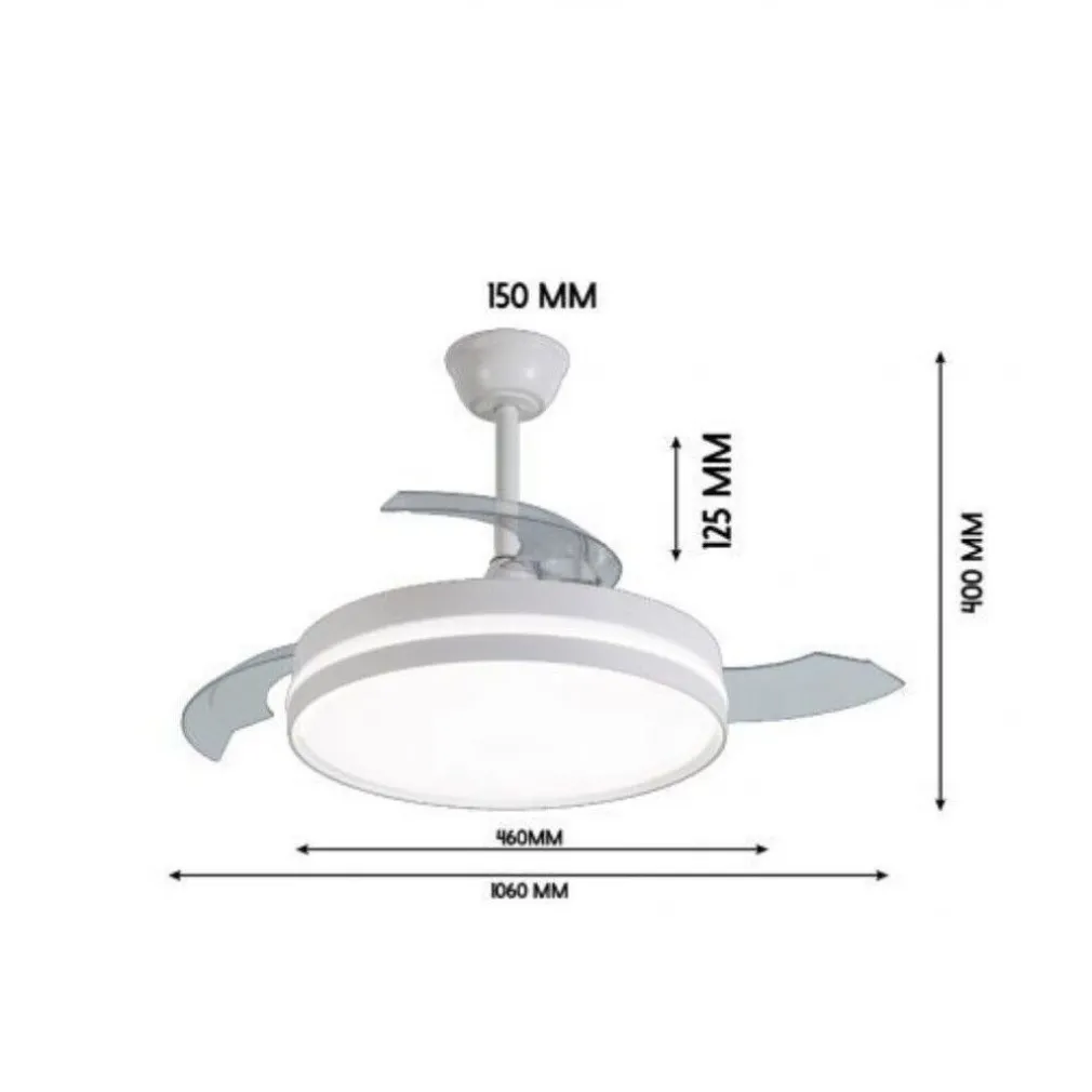 PLAFONIERA MODERNA LED CON VENTILATORE SOFFITTO CAMBIA 3 LUCI TELECOMANDO F7189