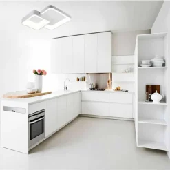 PLAFONIERA SOFFITTO LED 58W 2 QUADRATI LAMPADARIO CCT 3 COLORAZIONI 3000K A 6500K C59-3C