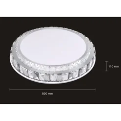 PLAFONIERA SOFFITTO 65W Ø50CM LED DESIGN A STRATI CRISTALLI ROTONDO LUCE FREDDA 48316