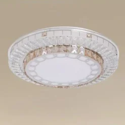 PLAFONIERA SOFFITTO 65W Ø50CM LED DESIGN A STRATI CRISTALLI CATENA LUCE FREDDA 10805