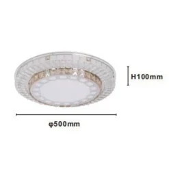 PLAFONIERA SOFFITTO 65W Ø50CM LED DESIGN A STRATI CRISTALLI CATENA LUCE FREDDA 10805