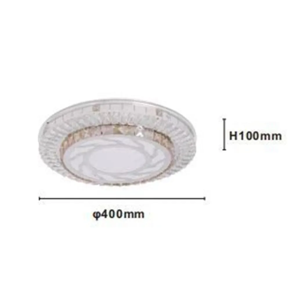 PLAFONIERA SOFFITTO 45W Ø40CM LED DESIGN A STRATI CRISTALLI VORTICE LUCE FREDDA 04067