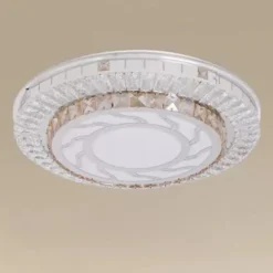PLAFONIERA SOFFITTO 65W Ø50CM LED DESIGN A STRATI CRISTALLI VORTICE LUCE FREDDA 27683