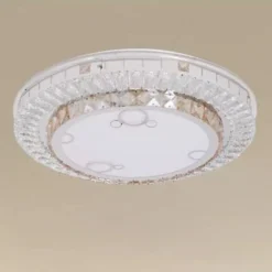 PLAFONIERA SOFFITTO 45W Ø40CM LED DESIGN A STRATI CON CRISTALLI BOLLE LUCE FREDDA 68551