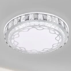 PLAFONIERA SOFFITTO 65W Ø50CM LED A STRATI CRISTALLI DECORO ASTRATTO LUCE FREDDA 33904