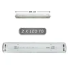 PLAFONIERA STAGNA 2 NEON LED TUBO T8 G13 60 CM DA PARETE SOFFITTO IP65 T8-60S