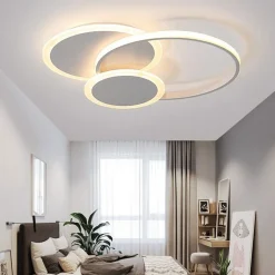 PLAFONIERA TONDA A 3 CERCHI LED A TRIPLA COLORAZIONE DI LUCE 37W ULTRA MODERNO C32-3C