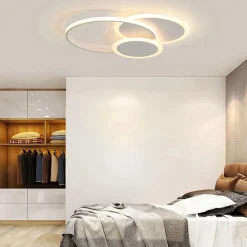 PLAFONIERA TONDA A 3 CERCHI LED A TRIPLA COLORAZIONE DI LUCE 37W ULTRA MODERNO C32-3C